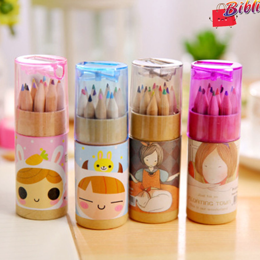 

➨➤✹✴ ♛ ♛Pensil Warna Dan Peraut Pensil Warna Set 12 Warna