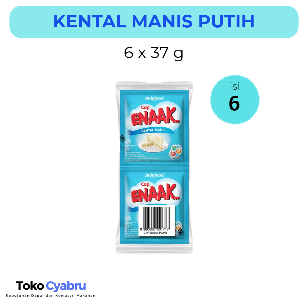 

Kental Manis Putih Cap Enaak 6 x 37 g (Isi 6 Sachet)