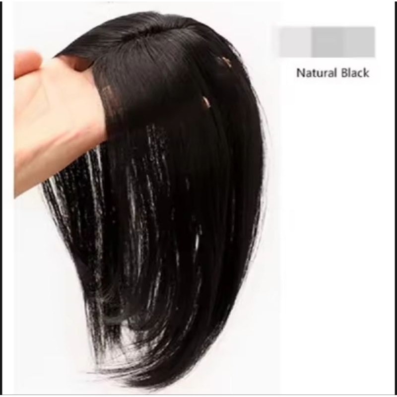 TOUPEE WIG UNTUK PENUTUP BOTAK WANITA WIG TIPIS BOB PONI HITAM