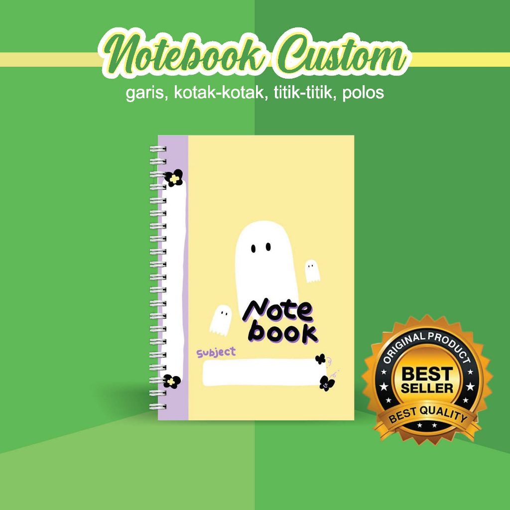 

NOTEBOOK A5 CUSTOM CATATAN/JURNAL BOOKPAPER GRID/KOTAK2#DOTTED/TITIK2#BLANK/POLOS