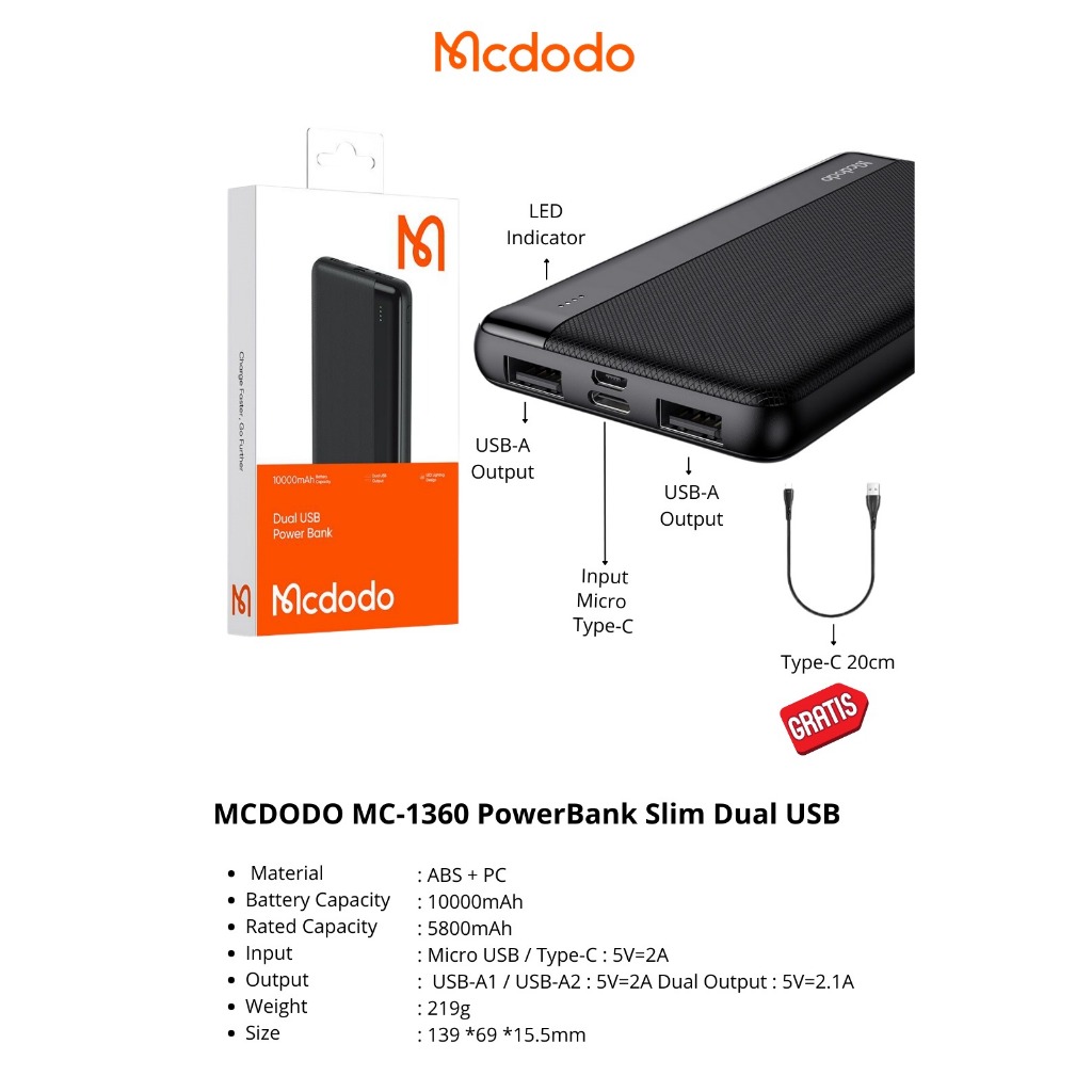 Mcdodo MC1360 Power Bank
