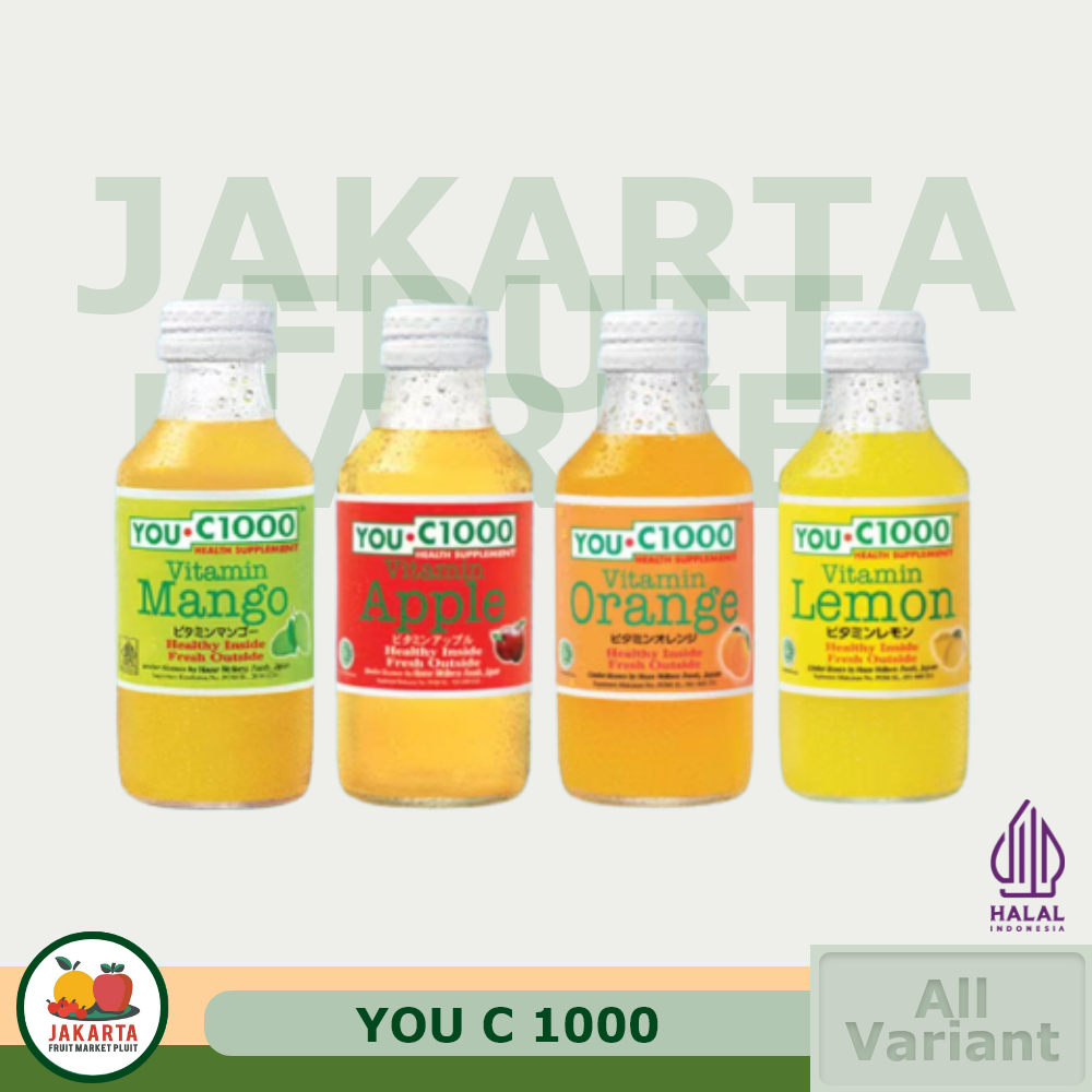 YOU C 1000 Minuman ALL Lemon Apple Apel Orange Mango Mangga UC