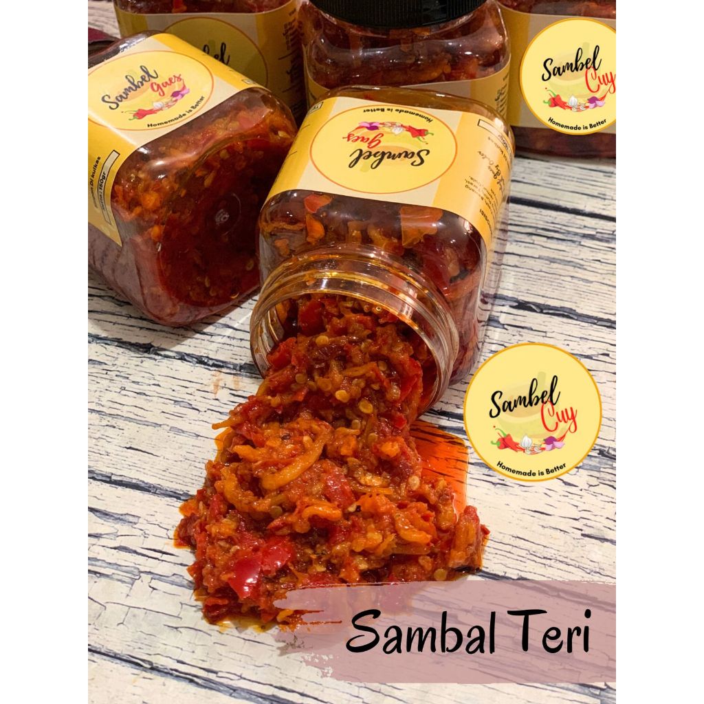 

Sambal Cumi / Terasi / Teri / Bawang Putih - Sambel Homemade Pedes - Rumahan Pedas - 150gr - Penyelamat Anak Kost / Kos