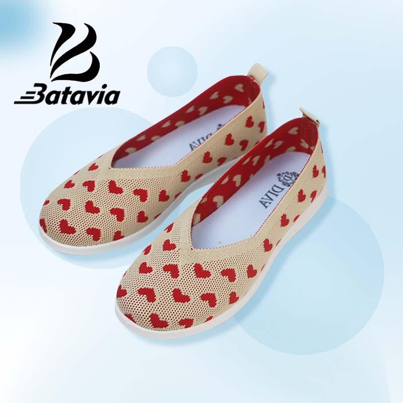 ORIGINAL Batavia slip-on knitted women's flat mother's shoes original women's shoes lightweight