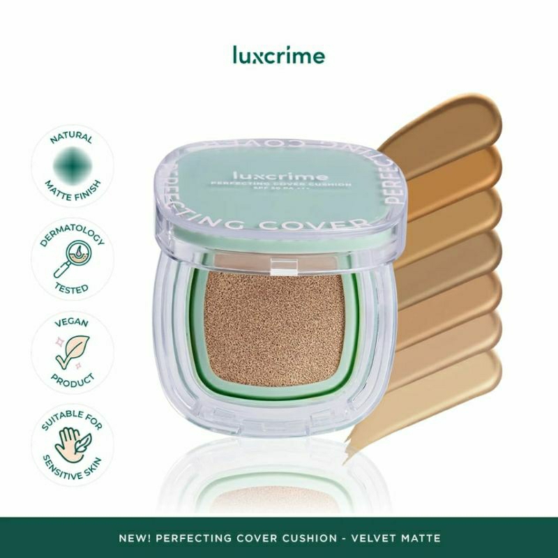LUXCRIME perfecting cover cushion (BB cushion luxcrime) alas bedak, foundation cair, cushion