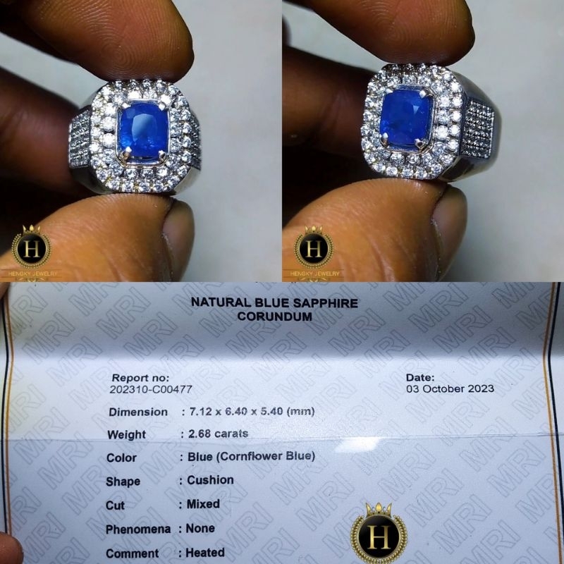 Batu Blue Sapphire Tanzania Cronflower Blue Heat Only
