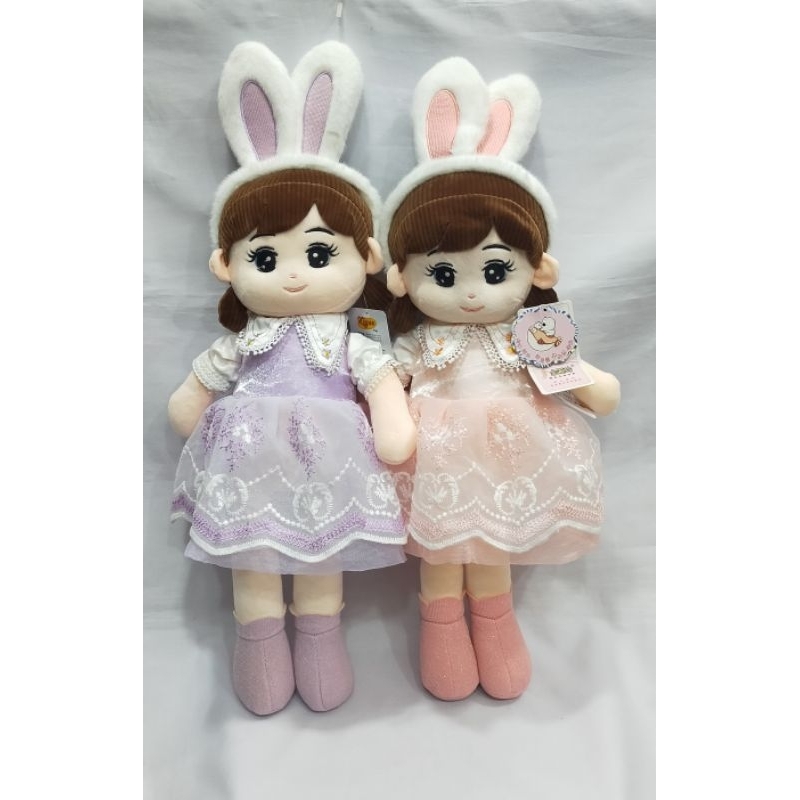Boneka cwek dress kerah renda import lucu