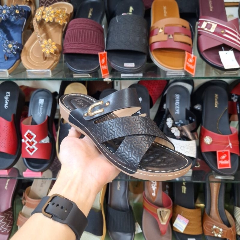 Sandal Wanita Import Model tipis Sandal Wedjes Wanita Elgini