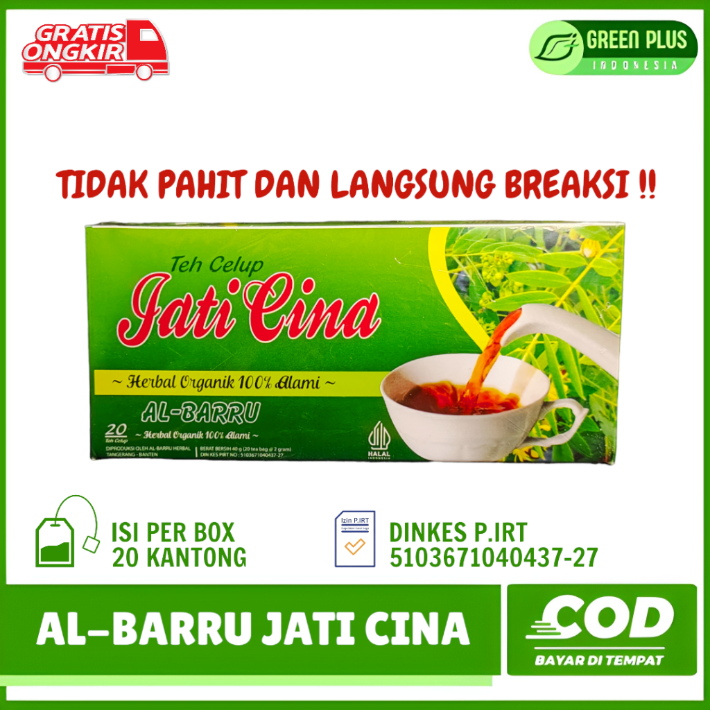 

Celup Teh Jati Cina Original 100% Jati Cina Al Barru Herbal Organik 100% Alami Isi 20 Kantong Teh Pelangsing