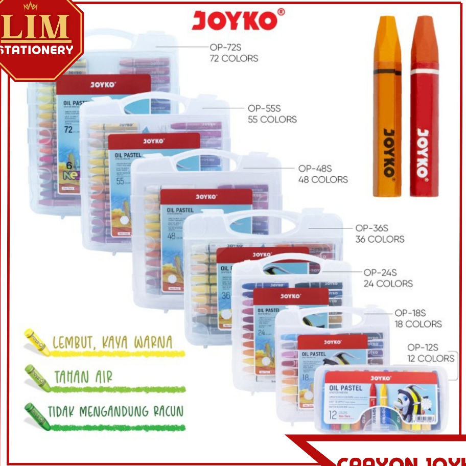 

Terbaru Crayon Warna Joyko / Oil Pastel Series (Box)