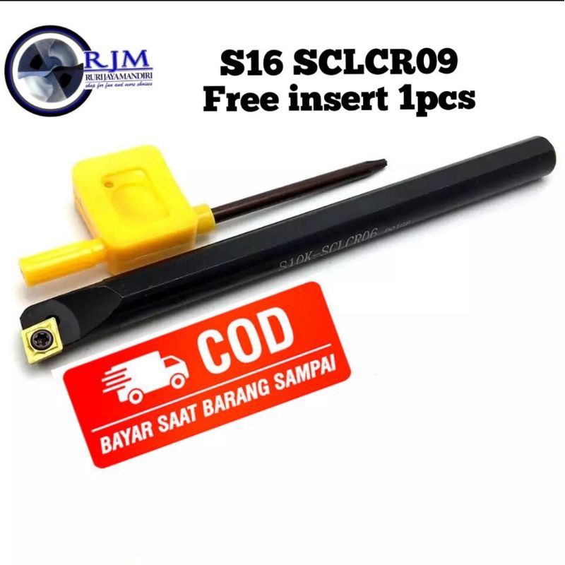 holder bubut dalam holder boring 16mm S16 sclcr09 free insert bekas 1pcs
