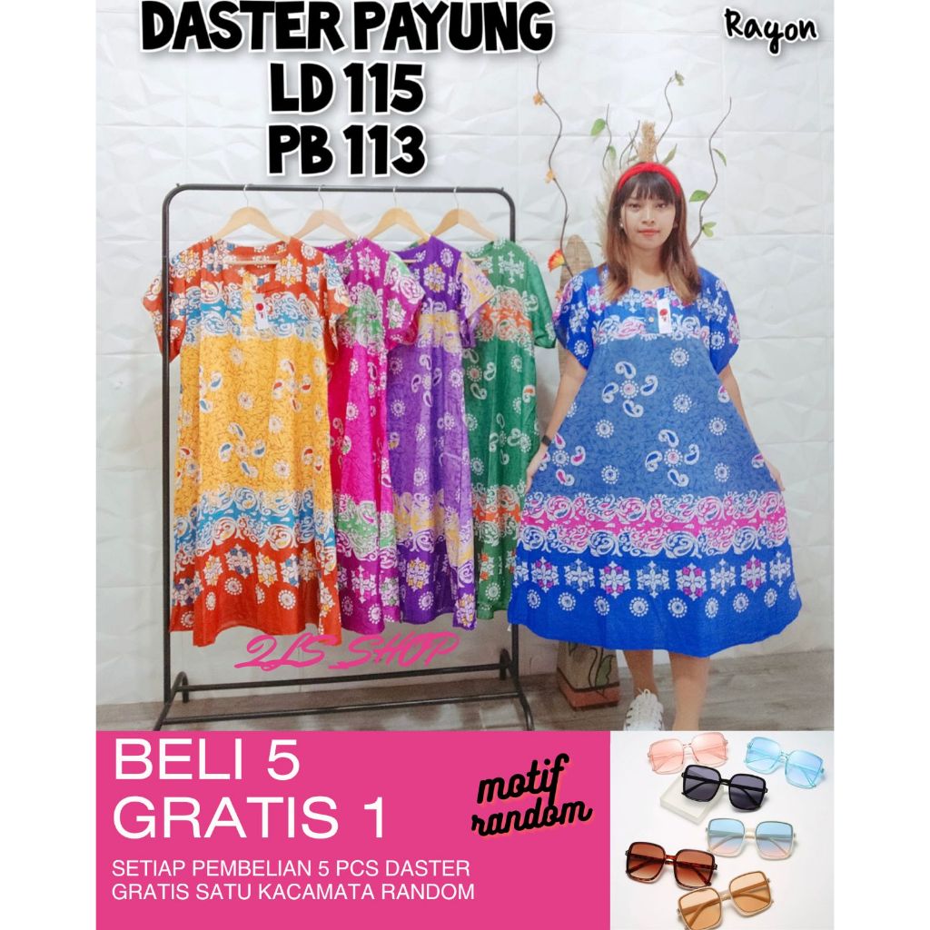 Daster batik pekalongan 5pcs RANDOM gratis 1 kacamata mewah - Daster busui - Daster ibu ibu - Baju d