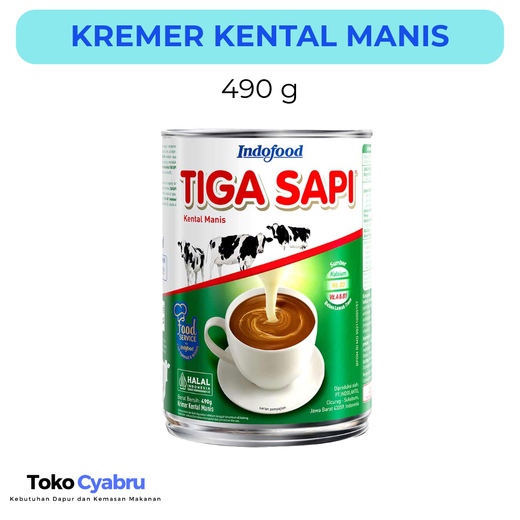 

Krimer Kental Manis Tiga Sapi 490 g