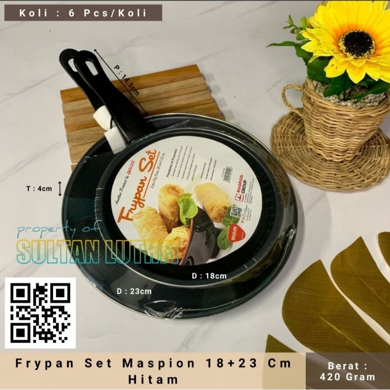 Frypan Set Maspion 18+23 Cm Hitam