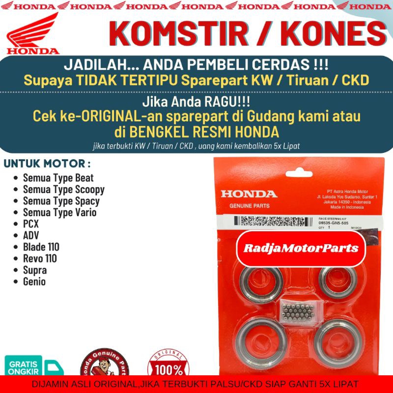 komstir comstir kones grand beat Vario ALL HONDA ORIGINAL AHM