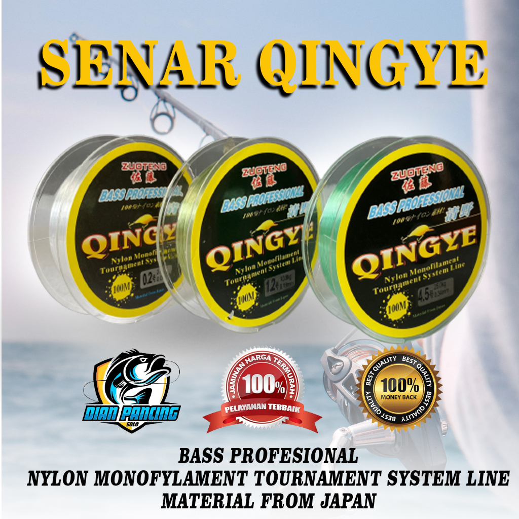 SENAR PANCING QINGYE 100M Kuat Ulet Anti Keriting | Monofilament Fishing Line Tidak Mudah Putus