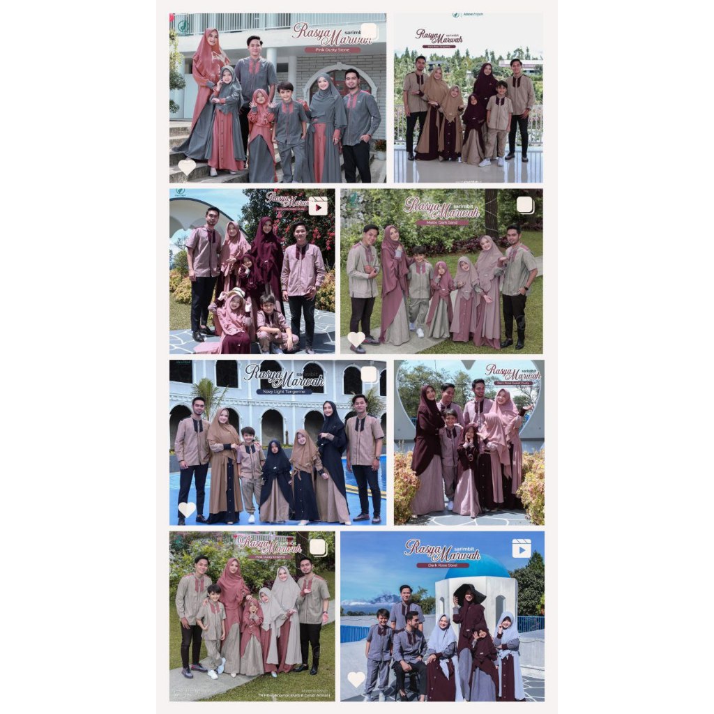 SARIMBIT RASYA MARWAH BY ALWA HIJAB - SARIMBIT KELUARGA - COUPLE KELUARGA - BAJU LEBARAN BEST SELLER