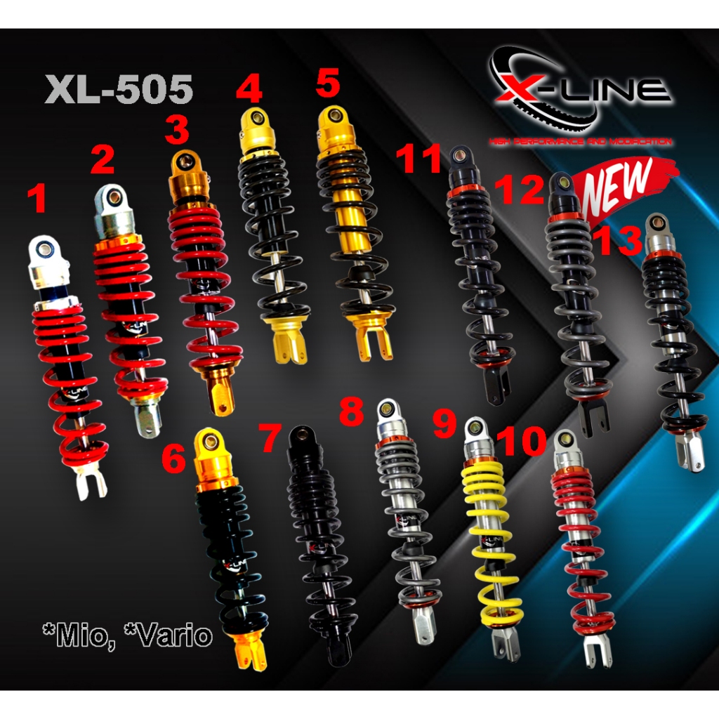 Shock Shok Shockbreaker Xline X-Line X Line Belakang Tipe 505 Motor Matic Mio Scoopy Beat Fino Fazio