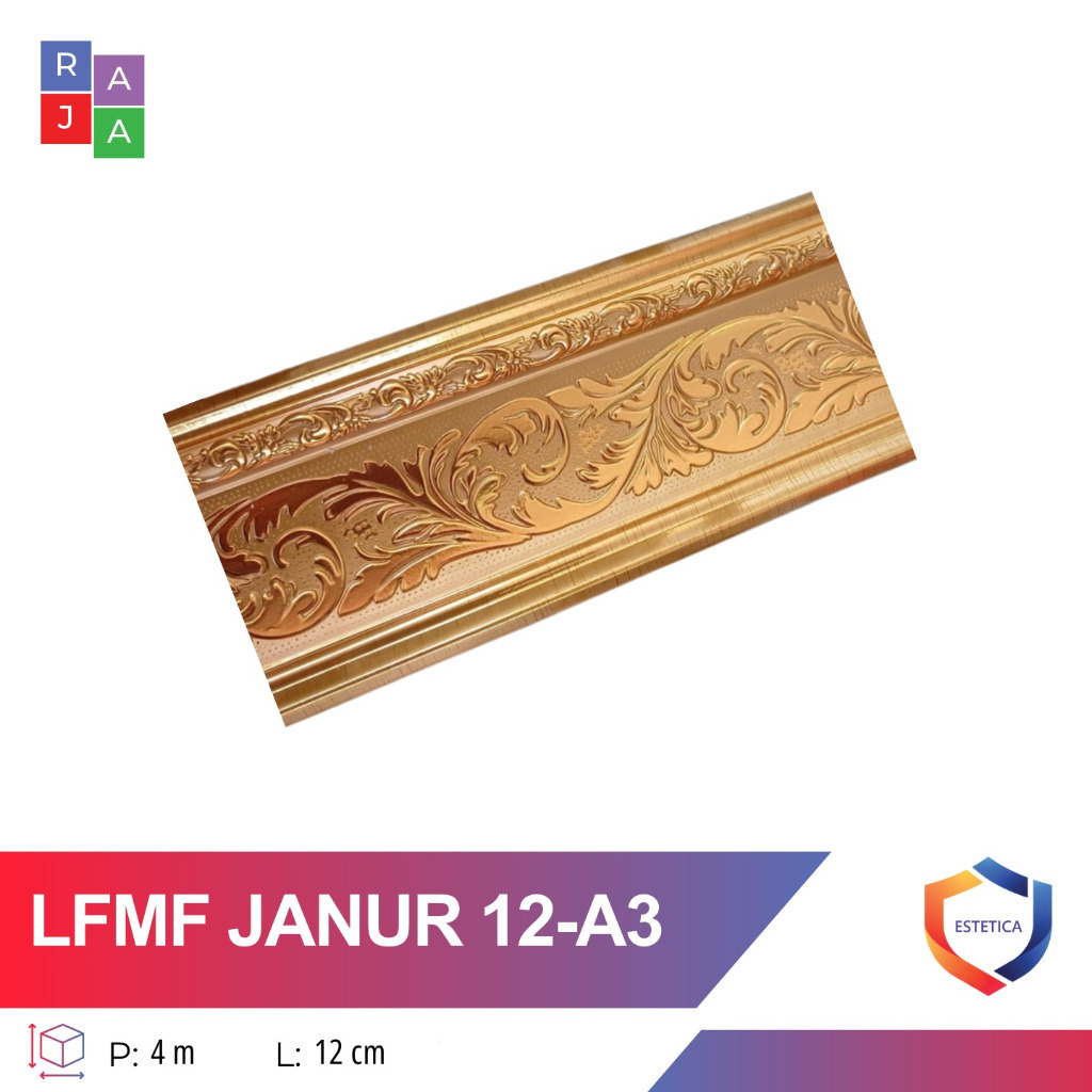 Lis Plafon PVC Mewah / Lis Figura Lebar 12 cm Ukuran 400 cm x 12 cm