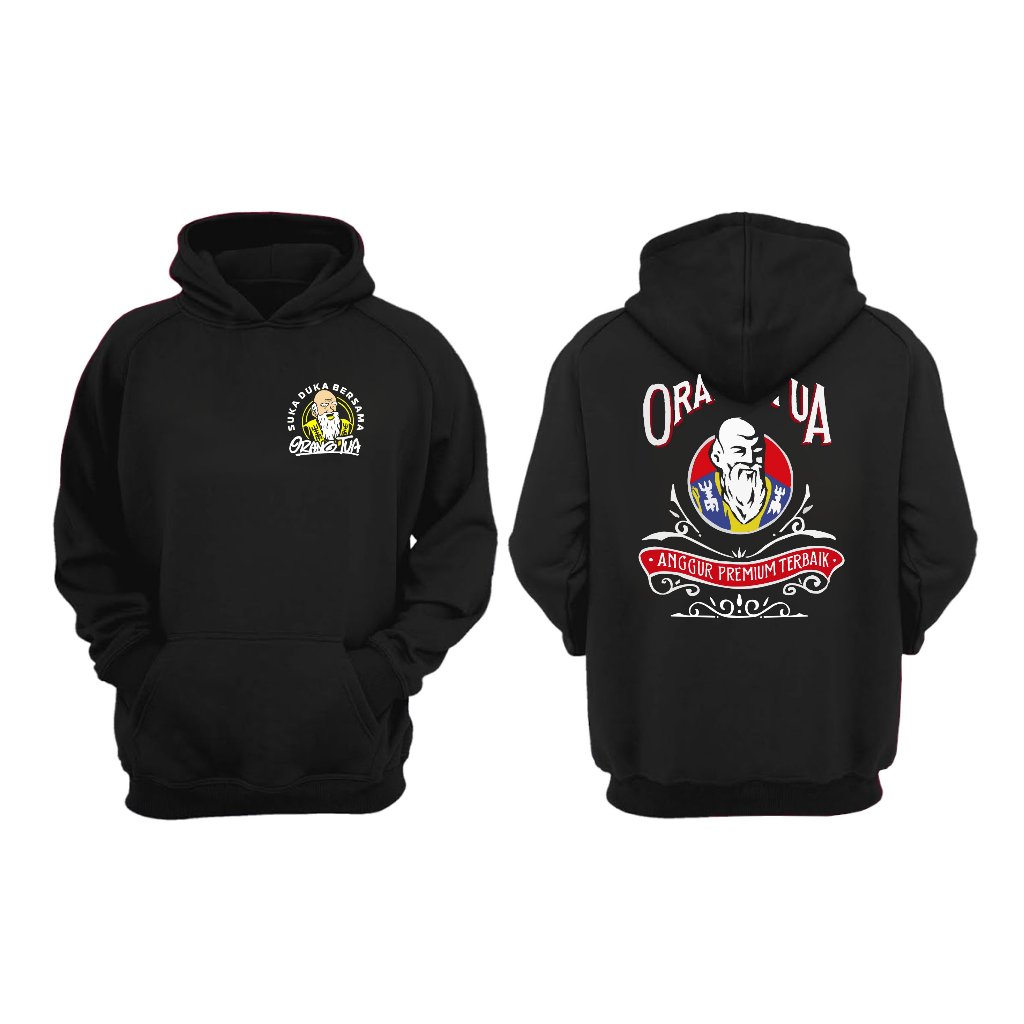 JAKET HOODIE KATA KATA ANGGUR PREMIUM ORANGTUA BIG SIZE JUMBO