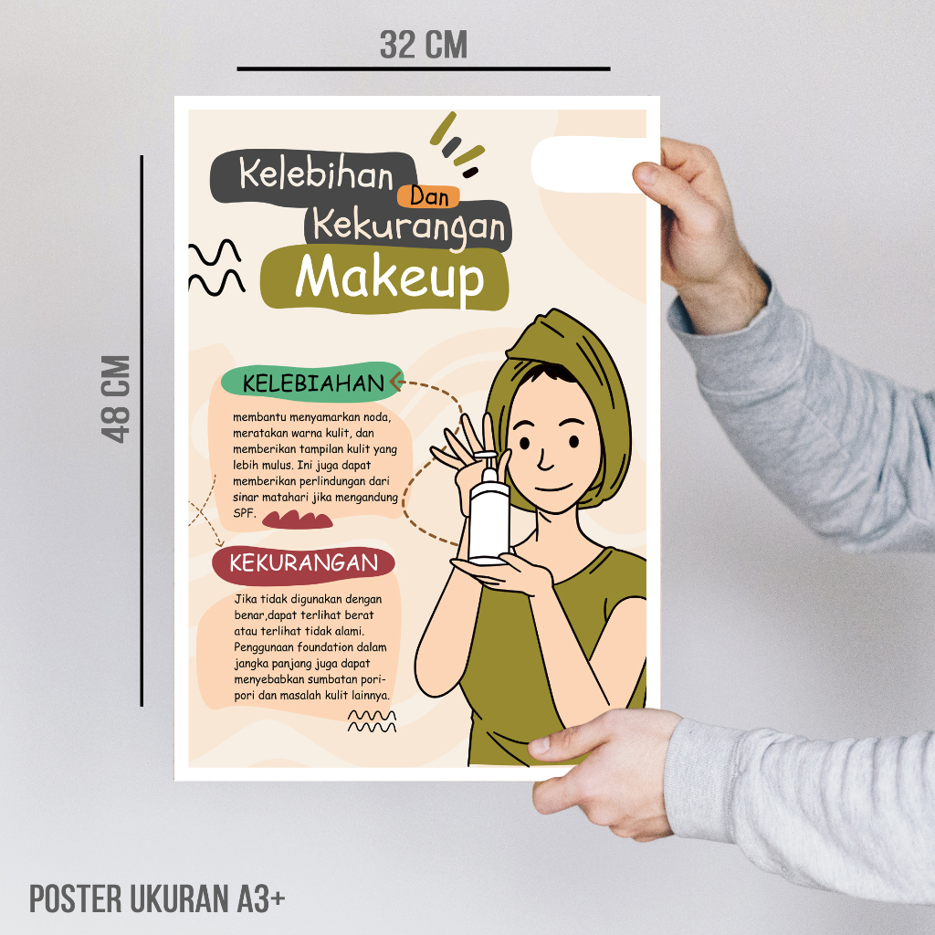 Poster Kesehatan Merawat kulit wajah Ukuran A3plus