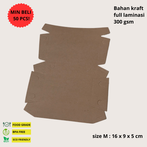 

Dus Kraft kardus kraft coklat full laminasi 16X9X5
