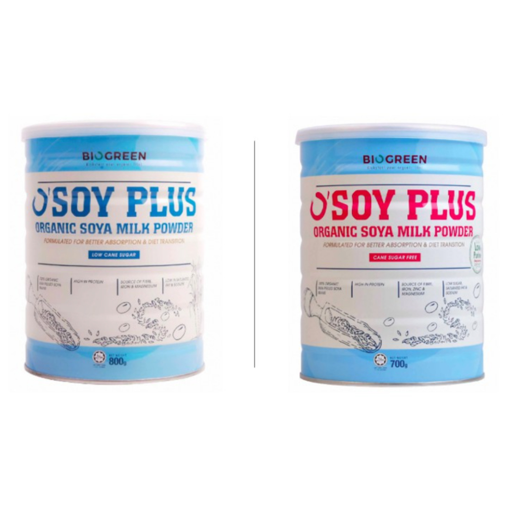

Biogreen O'Soy Plus Low Cane Sugar FREE Organic Soya Milk 700g 800g