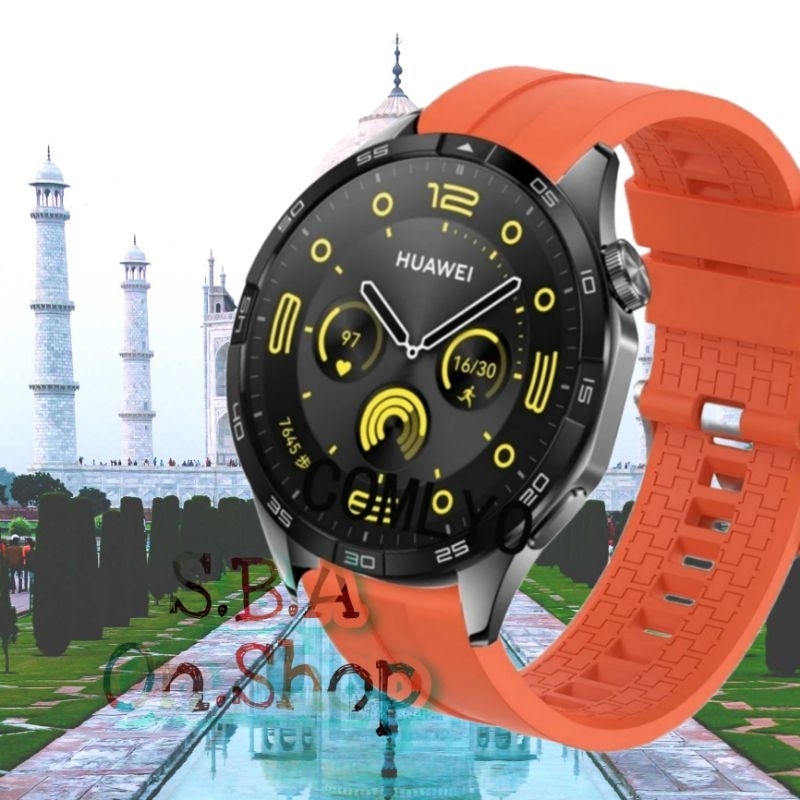 Strap Tali Jam Rubber Silicone Watch Band Huawei Watch GT 6 5 4 3 2 1 Pro 2e 46mm Tali Jam Tangan Sm