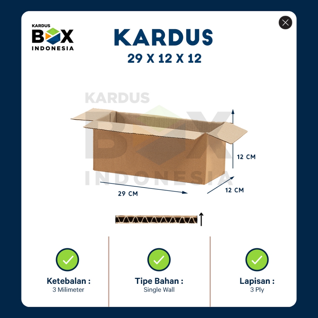 

Packing Kardus Karton Box Pindahan 29cm x 12cm x 12cm Box Polos