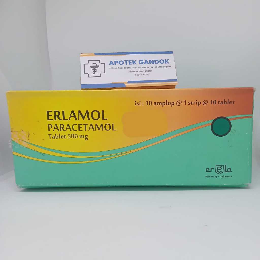 Erlamol Tablet Obat Demam,Sakit kepala, dan penghilang rasa sakit