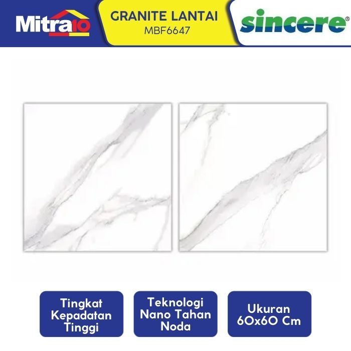 Sincere Granite Lantai MBF6647 60x60 Cm Putih