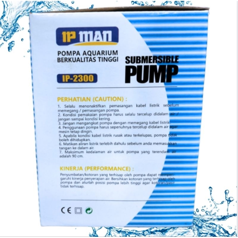 Pompa Aquarium kolam Submersible IP MAN IP 2300