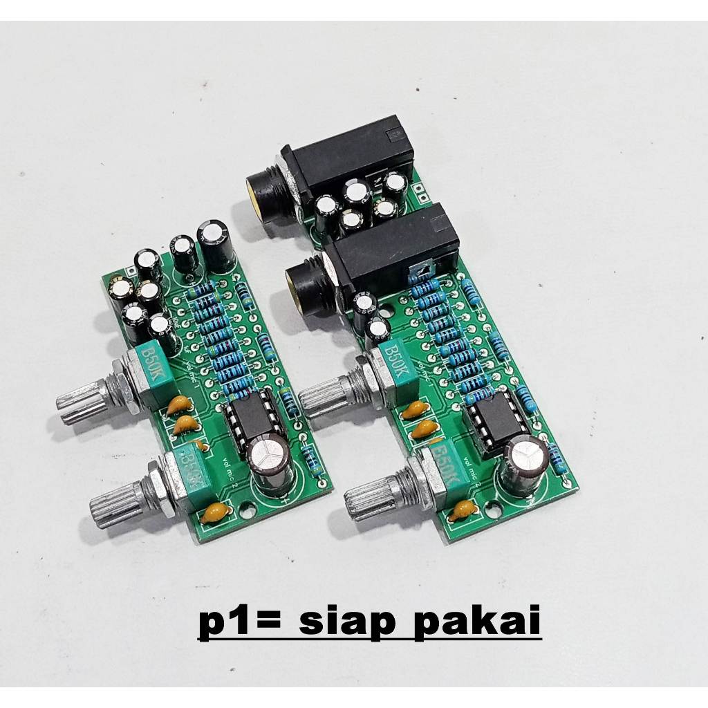 Jlelectro Modul Pre Amp 4558 2 Mic Dengan Potensiometer