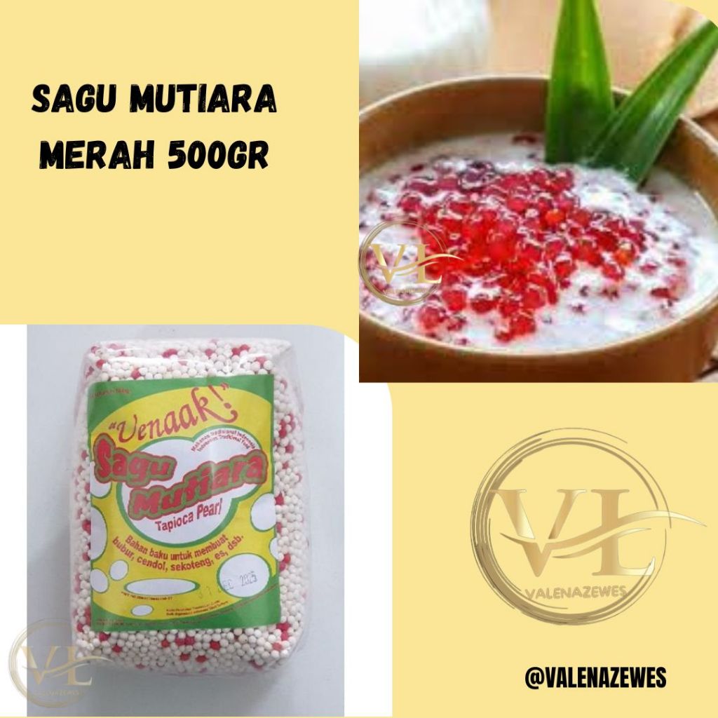 

☄️Shopeng Day✅ Sagu Biji Delima Pacar Cina Sagu mutiara merah // SAGU MUTIARA warna MERAH 500 gram