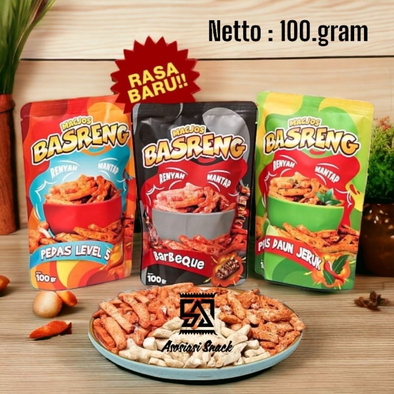 

BASRENG MACJOS = 100.GRAM Pedas daun jeruk, Barbeque, Pedas lev.5