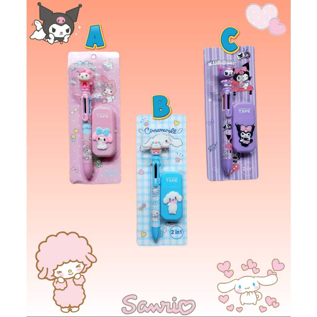 

PULPEN 6 WARNA 2IN1 SET TIP EX KUROMI MELODY