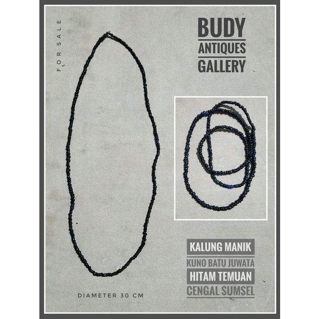 Perhiasan Kuno Kalung Manik Kuno Batu Juwata Hitam Temuan Daerah Cengal