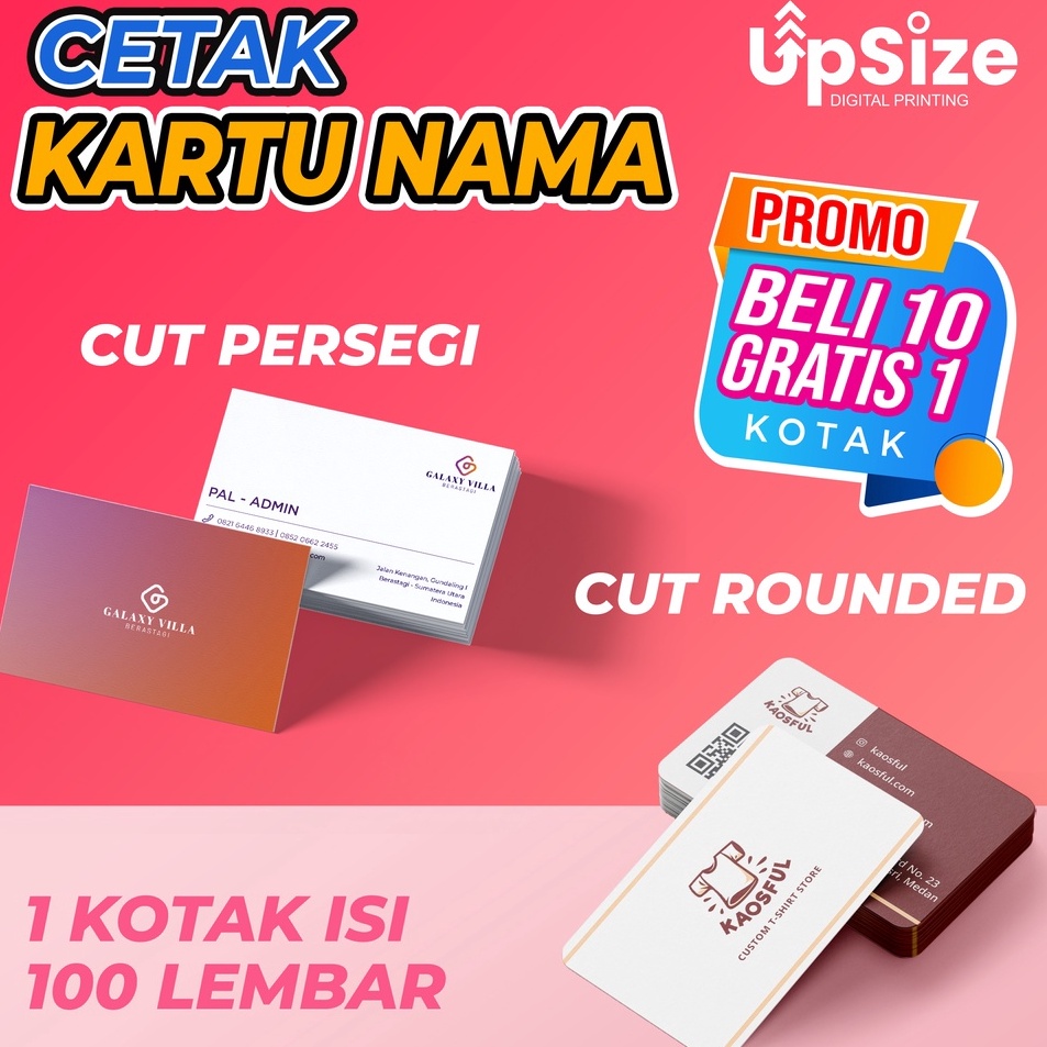 

Terbaru CETAK KARTU NAMA 1 SISI / 2 SISI BAHAN ART CARTON 260 + KOTAK ( MURAH )