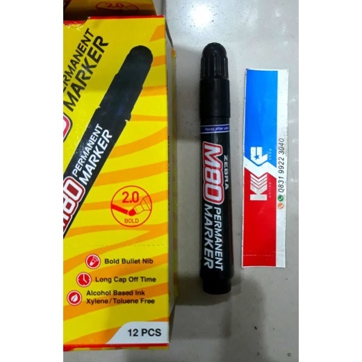 

SPIDOL PERMANEN BESAR UJUNG TEBAL 2mm ZEBRA M80 ISI 12pcs