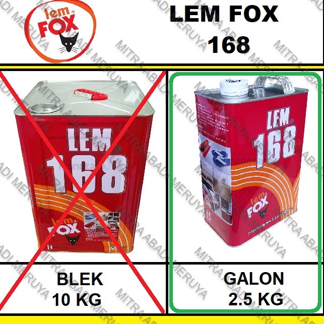 

Terlaris Lem Kuning FOX 168 Galon 2.5 kg Lem HPL Lem 168 Lem Triplek