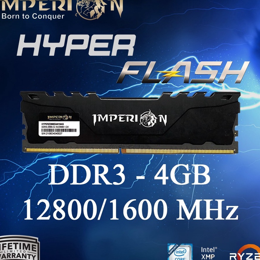 Bestseller RAM IMPERION HYPERZ FLASH DDR3 4GB 1600 MHz PC 12800 RAM GARANSI RESMI RAM DDR3 4GB HEATS