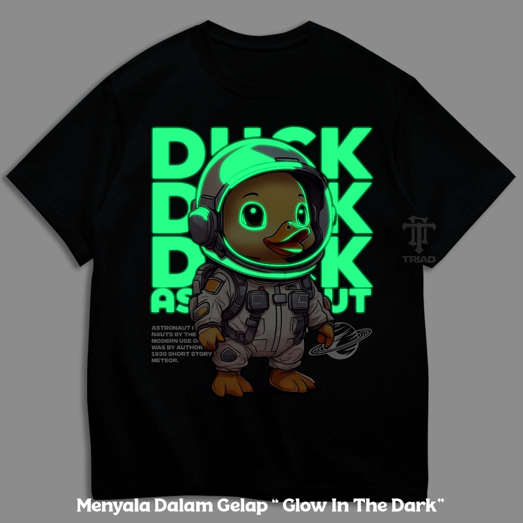 TRIAD T SHIRT SPECIAL GLOW IN THE DARK HIJAU - Duck - Kaos Nyala Dalam Gelap Baju Cotton Combed 30s 