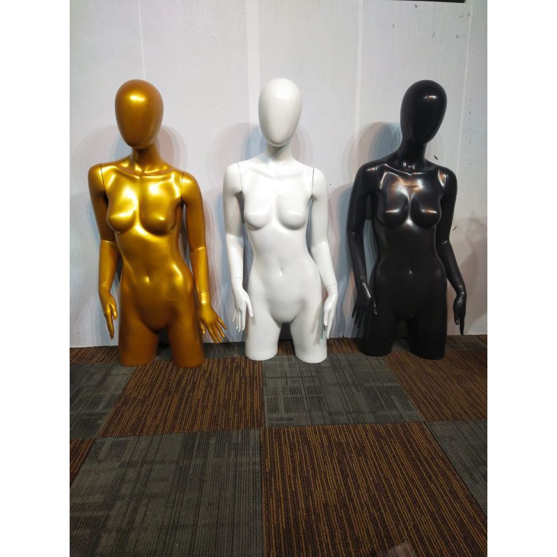 manekin badan cewek setengah badan | patung badan fiber | manekin setengah body