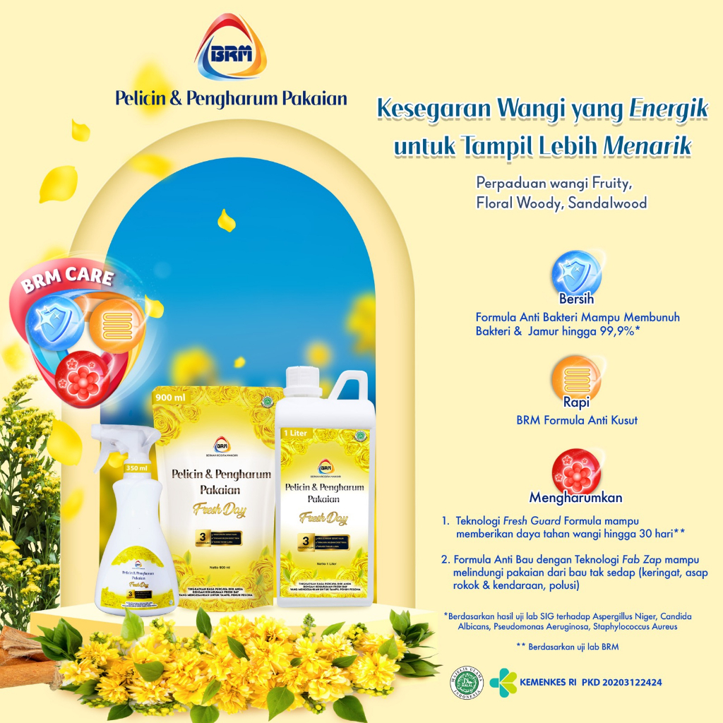 Mawar KUNING (Fresh Day) super laundry dari Berkah Rosita Mandiri/parfum laundry/pewangi gosokan/pew