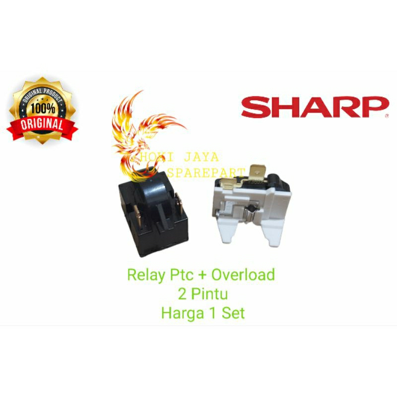 1 Set Relay Ptc Overload Kulkas 2 Pintu Sharp