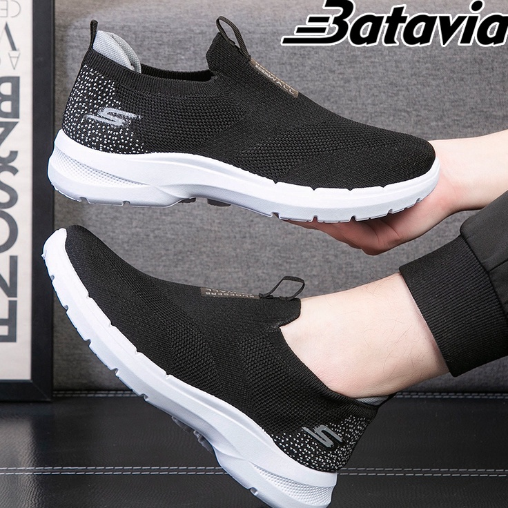 Serba Murah Batavia GROSIR sepatu pria dan wanita rajutan gaya yang sama tanpa tali sepatu sepatu ol