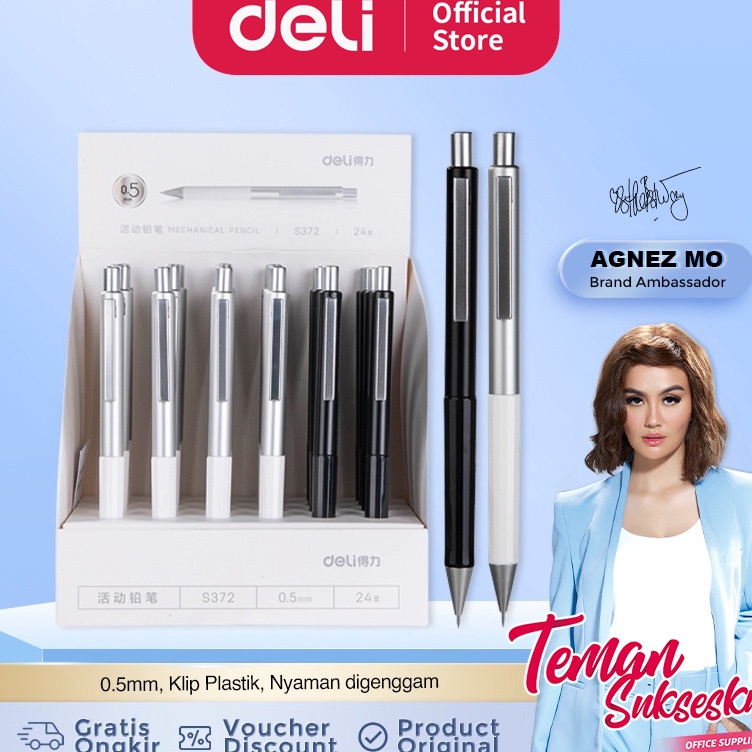 

Terbatas Deli Mechanical Pencil / Pensil Mekanik 0.5mm Desain Elegan S372 ➚➹✲
