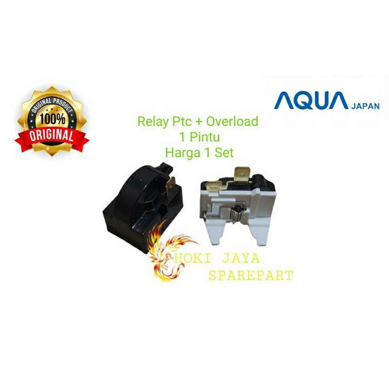 1 Set Relay Ptc Overload Kulkas 1 Pintu AQua
