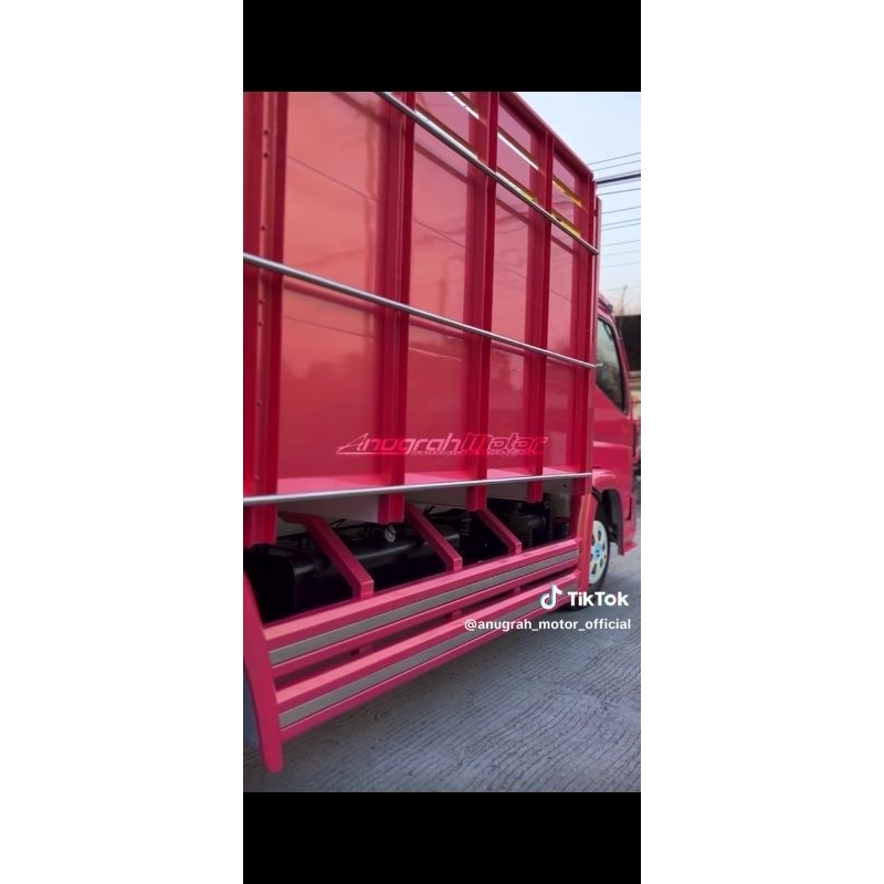 Pengaman samping set truk double model herex plat pres bending 1,5mm+ holo stenlis