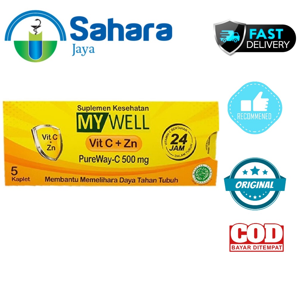 [SJ] Mywell Vitamin C + Zn 5 Kaplet / MYWELL Vit C+Zinc suplemen makanan/MYWELL VIT C ZINC multivita